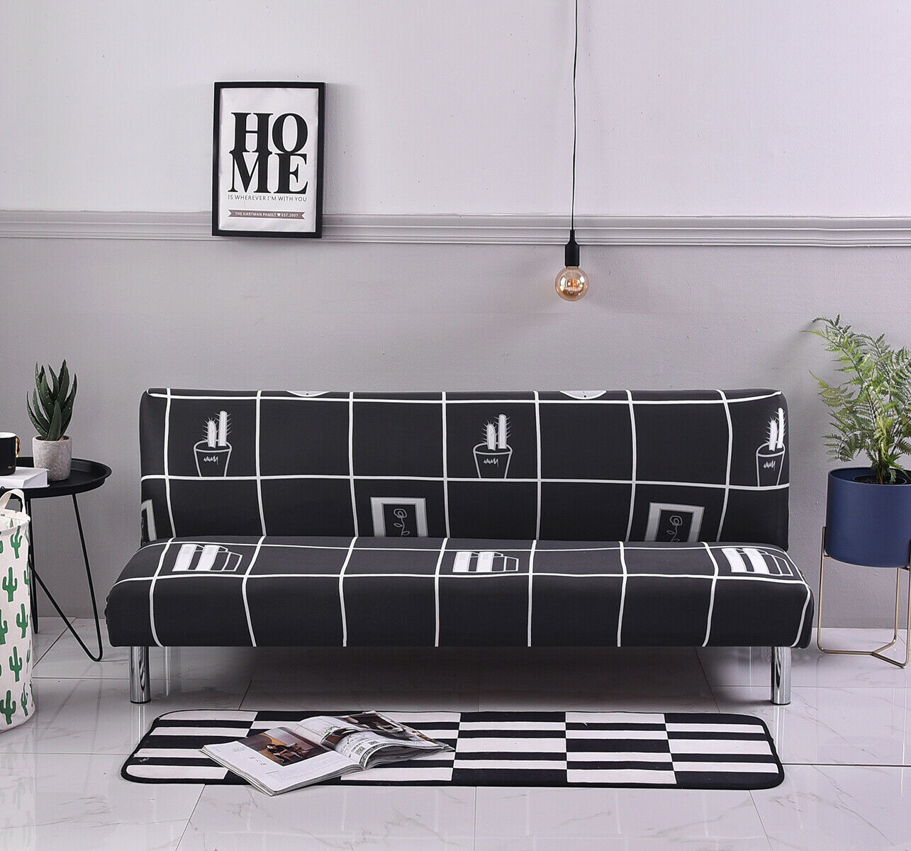 Stretch Armless Sofa Bed Cover Full Folding Couch Futon Slipcover Home