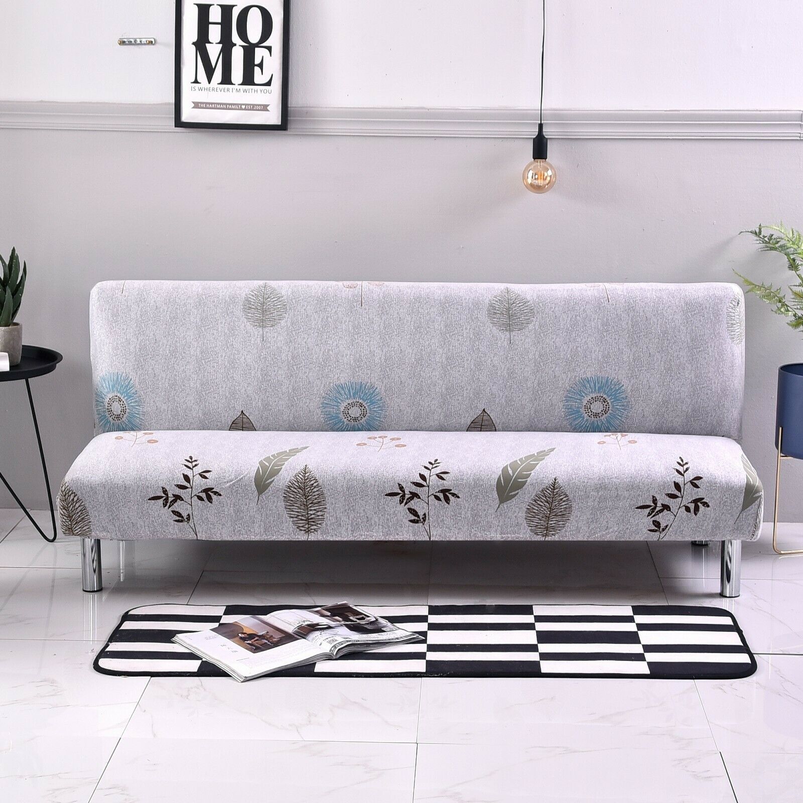 Stretch Armless Sofa Bed Cover Full Folding Couch Futon Slipcover Home