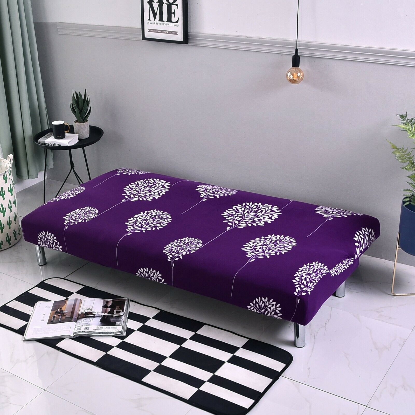 Stretch Armless Sofa Bed Cover Full Folding Couch Futon Slipcover Home