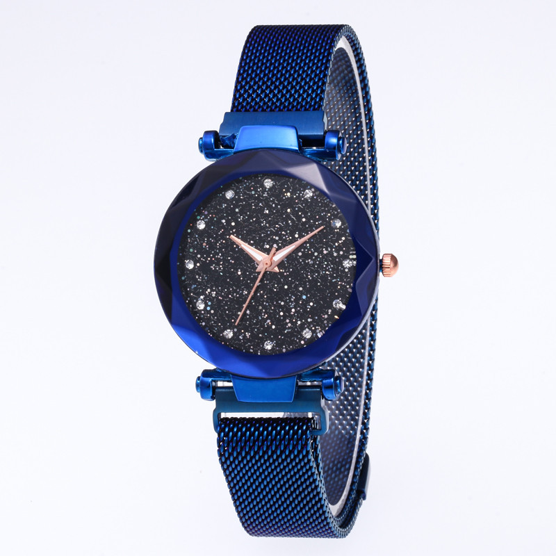 Luxury Starry Sky Quartz Watch Magnet Strap Buckle Stainless Watch Women Gift Purple