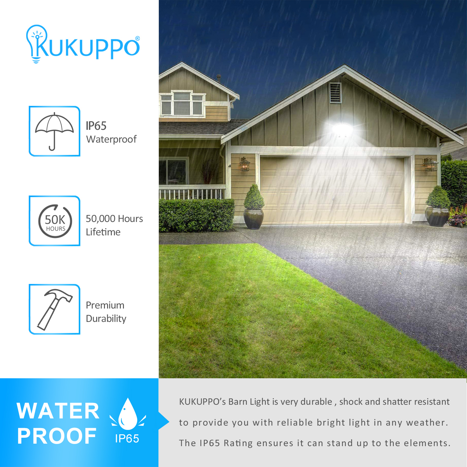 120W LED Barn Light Area Light Dusk to Dawn Yard Light with Photocell Outdoor US - Picture 13 of 15