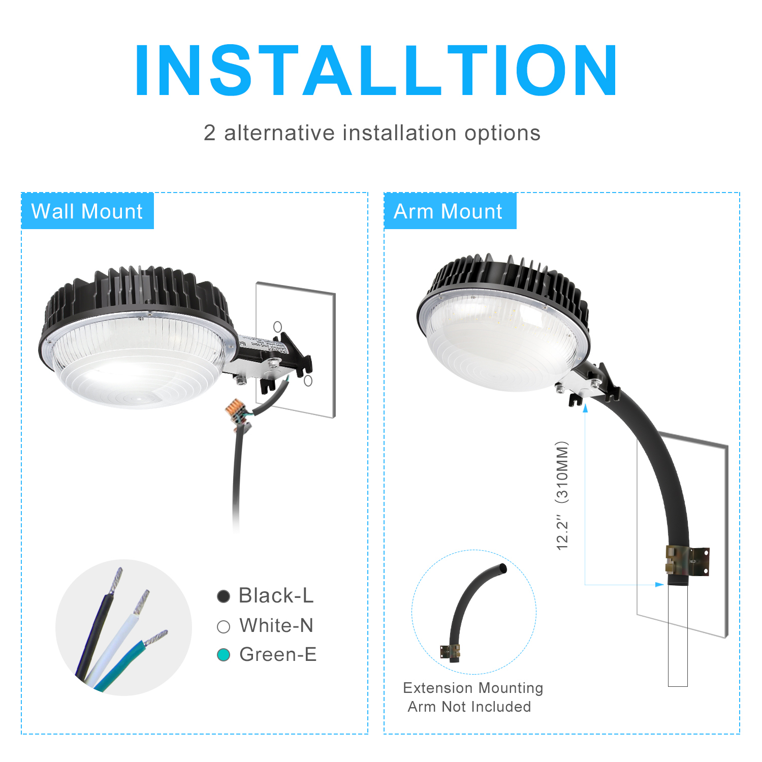 120W LED Barn Light Area Light Dusk to Dawn Yard Light with Photocell Outdoor US - Picture 15 of 15