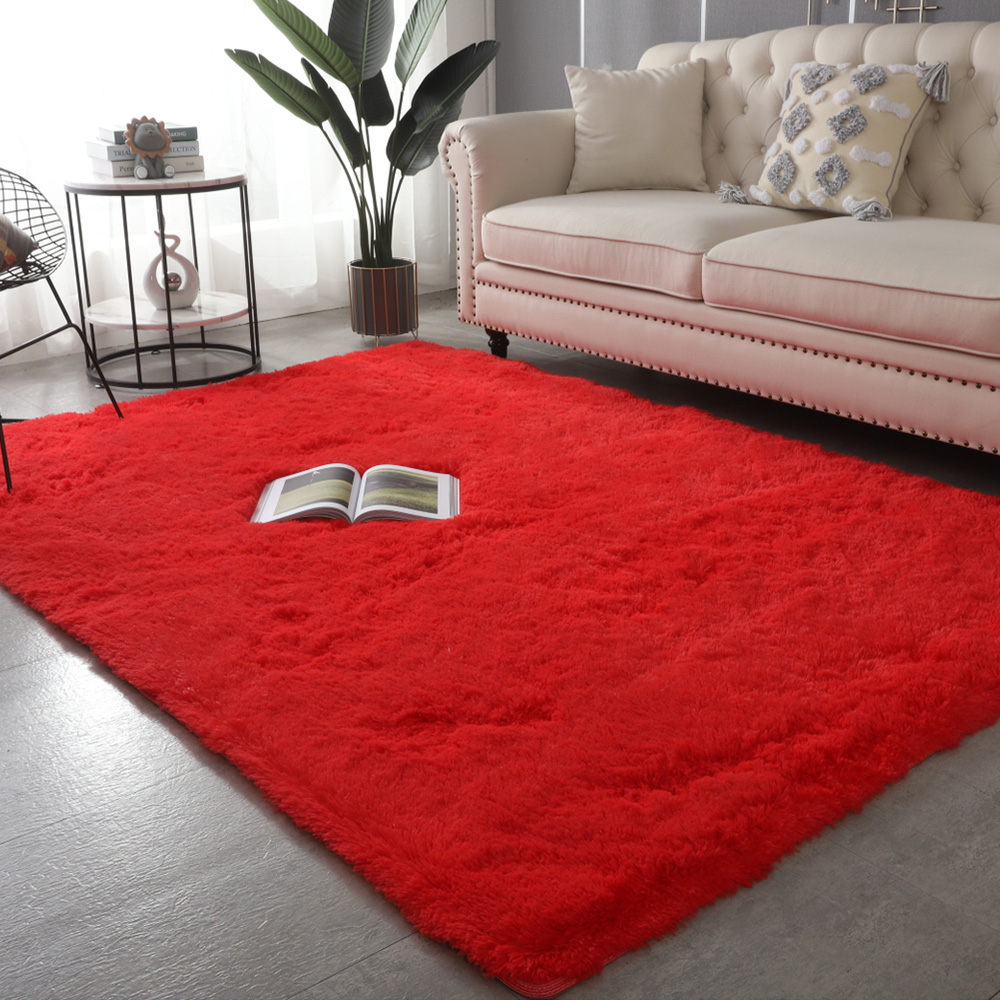 Fluffy Rugs Anti-Skid Shaggy Rug Bedroom Home Carpet Square Floor Chair Mat GIFT 