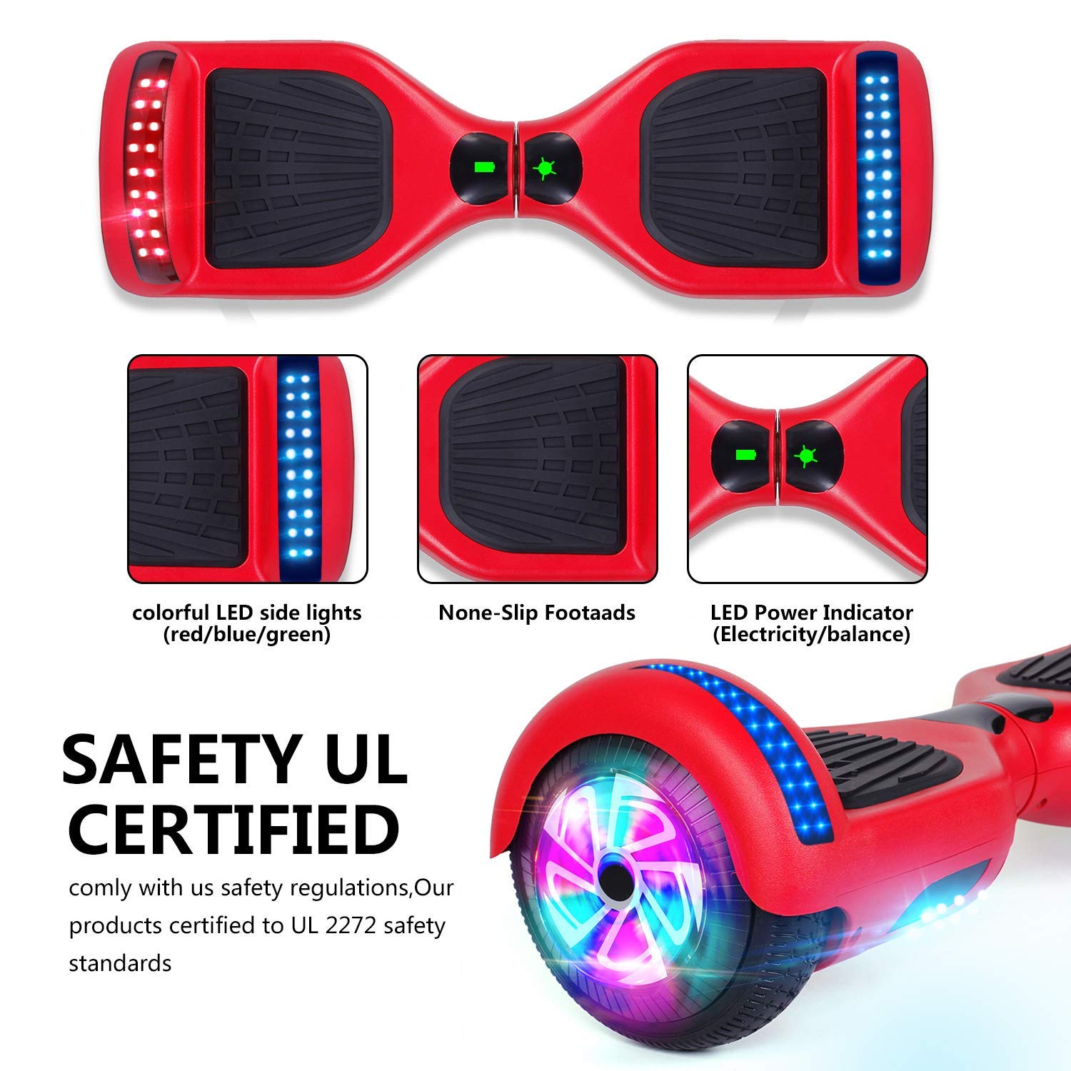 AllTerrain Bluetooth Razor Hoverboards Electric Self Scooter UL2272 LED 6.5'' eBay