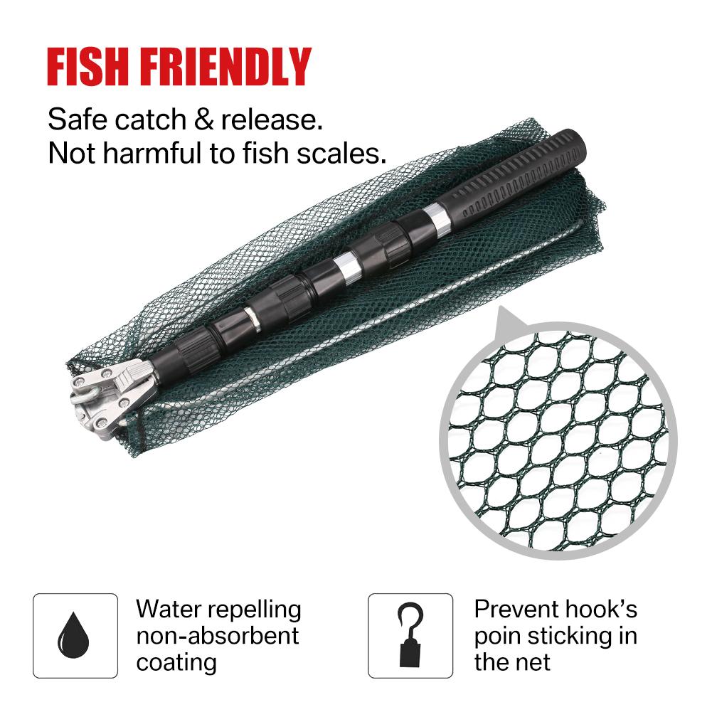 Telescopic Folding Aluminum Handle Fishing Landing Net 3 Section Extending Pole - Picture 16 of 19