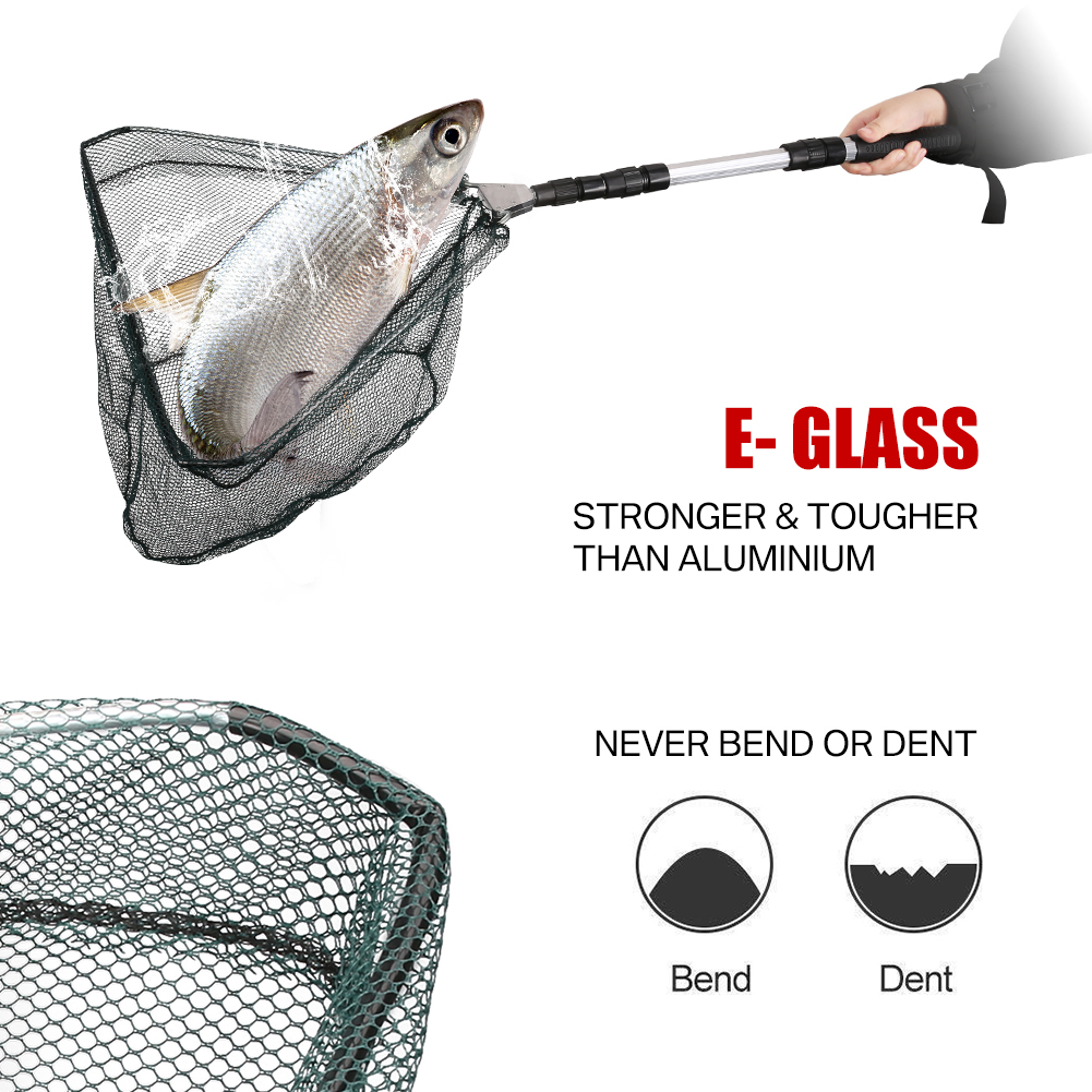 Telescopic Folding Aluminum Handle Fishing Landing Net 3 Section Extending Pole - Picture 17 of 19