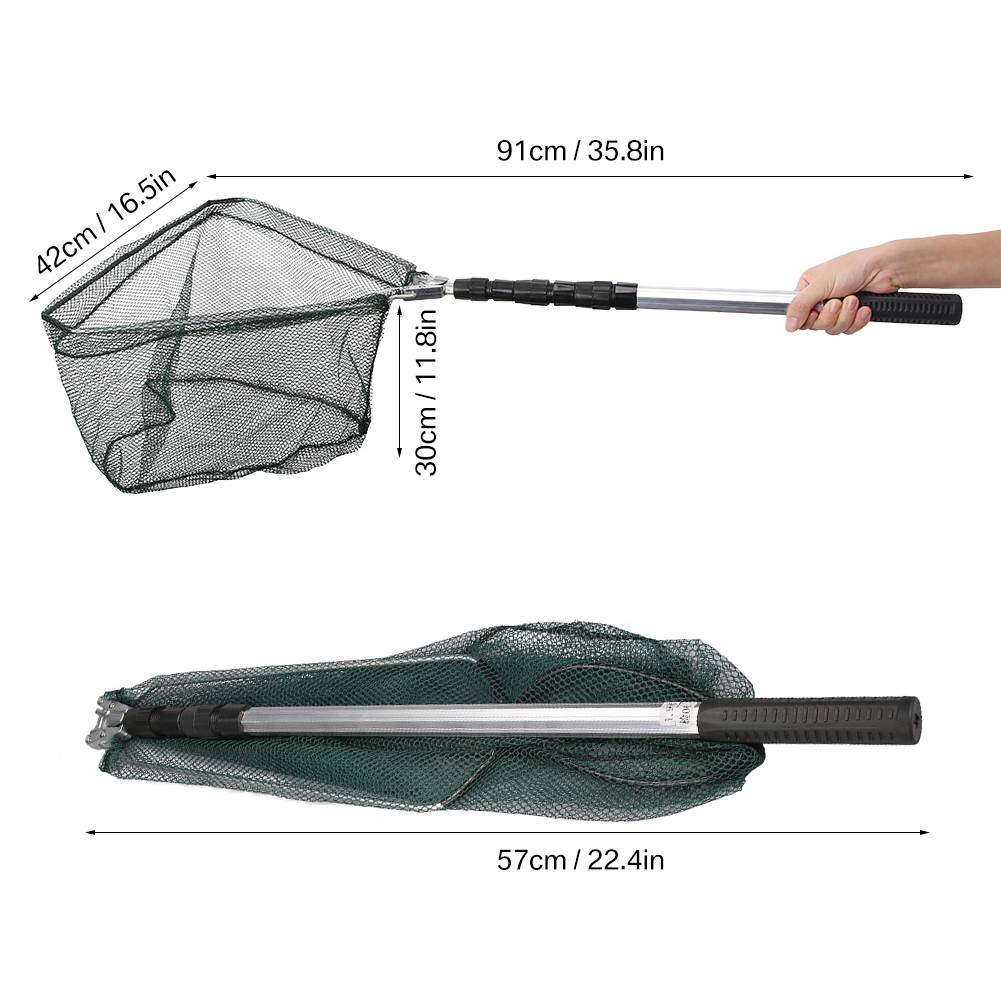 Telescopic Folding Aluminum Handle Fishing Landing Net 3 Section Extending Pole - Picture 19 of 19