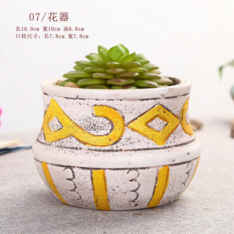 Ceramic Bonsai Flower Pot Round Square Glazed Plant Flowerpot Home Garden Decor