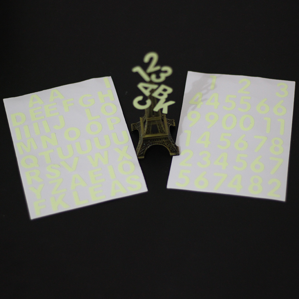 26 Pcs Glow in the Dark Numbers Luminous Stickers Letters Scrapbooking