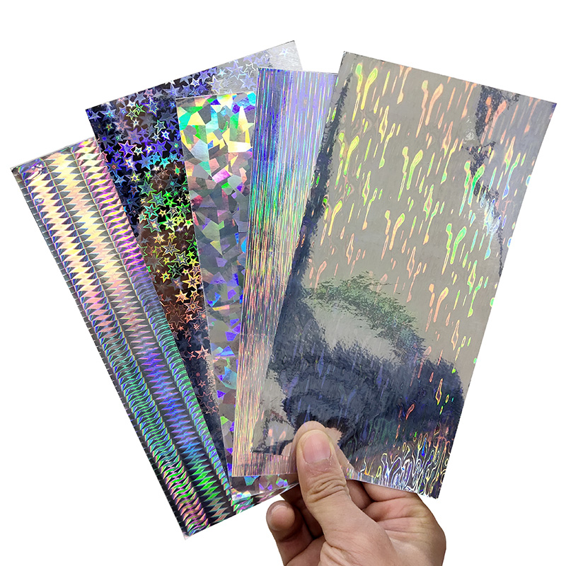 5pcs Fishing Lure Rainbow Laser Flash Stickers Fake Fish Skin Material 10*5cm 