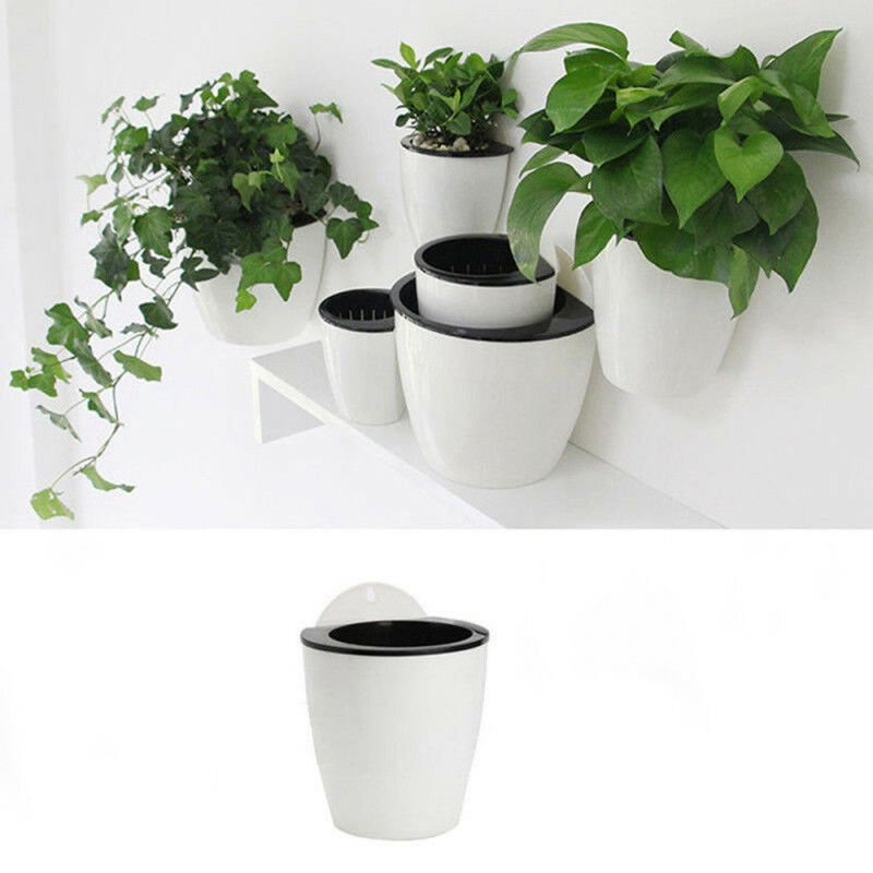 Livzing 5inch Self Watering Pots with Drainage Holes-Indoor Outdoor Planter  Pots for Balcony Home Garden