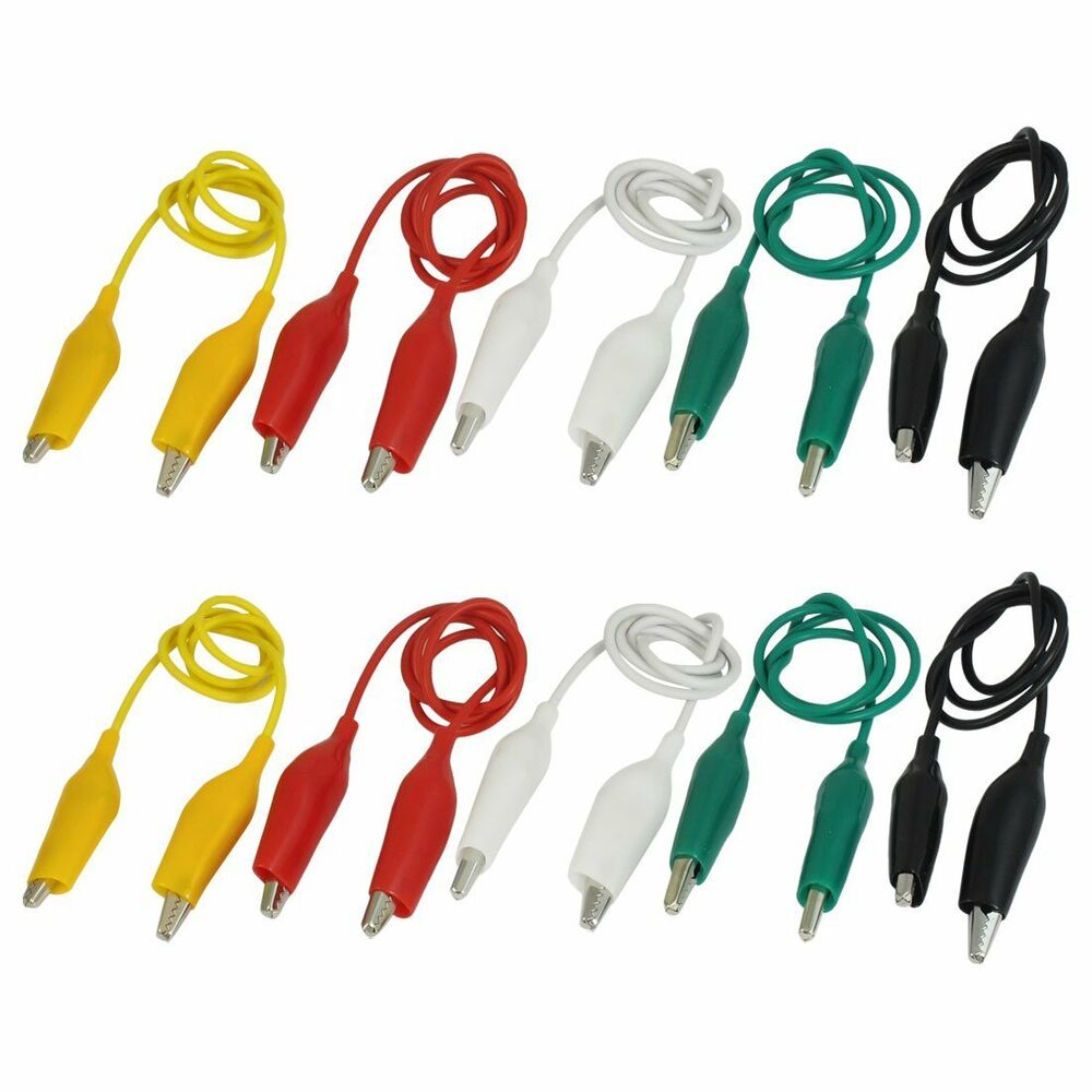 30 PCS 50cm Alligator Clips Test Lead Set Insulated Test Cable Double-Ended Clips for Multimeter or Laboratory Electric Testing Work 20 inches 5 Colors
