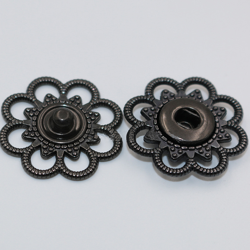 5 Pairs Metal Flower Snap Buttons Coat Windbreaker Invisible Fastener Buckle DIY - Picture 7 of 7