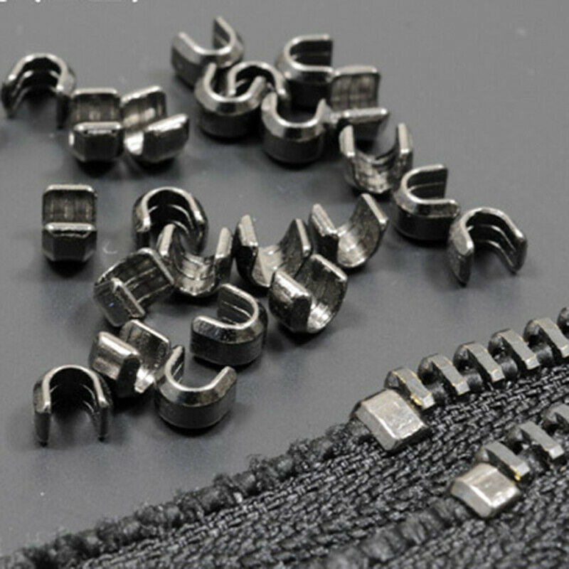 20pcs Copper 8# Zipper Top Metal Stopper Repair Silver Black Sewing Supplies