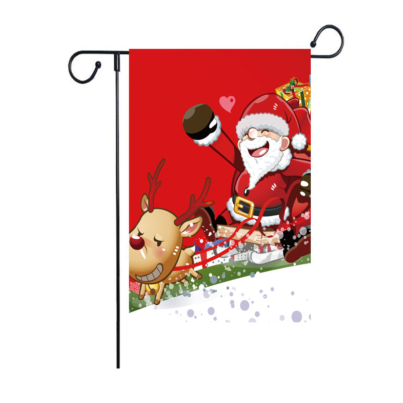 Christmas Garden Flag Santa Clause Snowman Outdoor Home Double Sided Banner Gift 
