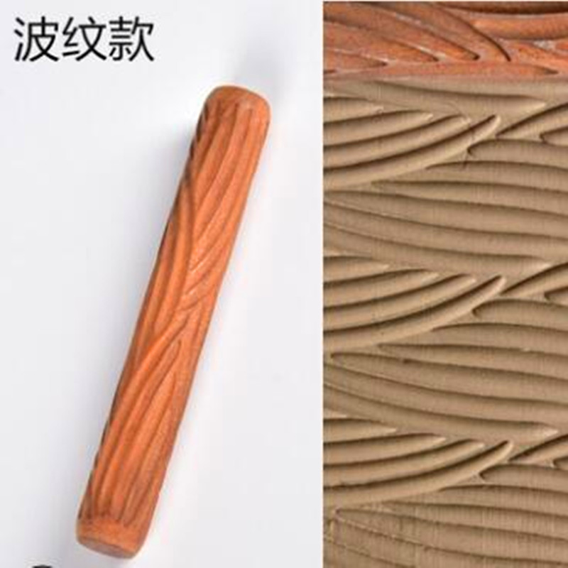 Alfiler rodante de madera flor 3D barra de grabado cerámica polímero arcilla hornear artesanía hágalo usted mismo - Imagen 9 de 11