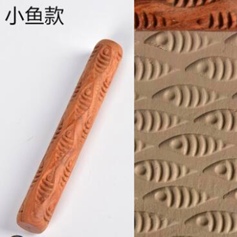 Alfiler rodante de madera flor 3D barra de grabado cerámica polímero arcilla hornear artesanía hágalo usted mismo - Imagen 11 de 11
