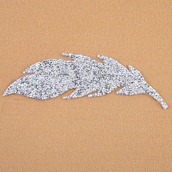 DIY Rhinestone Patches Sequins Leaves Iron-on Applique Embroidery Clothing Badge - Picture 14 of 14