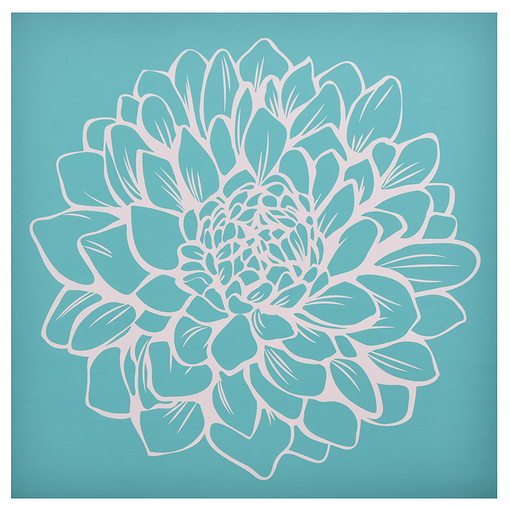 2pcs Self-Adhesive Silk Screen Stencils Chrysanthemum Pattern Silk