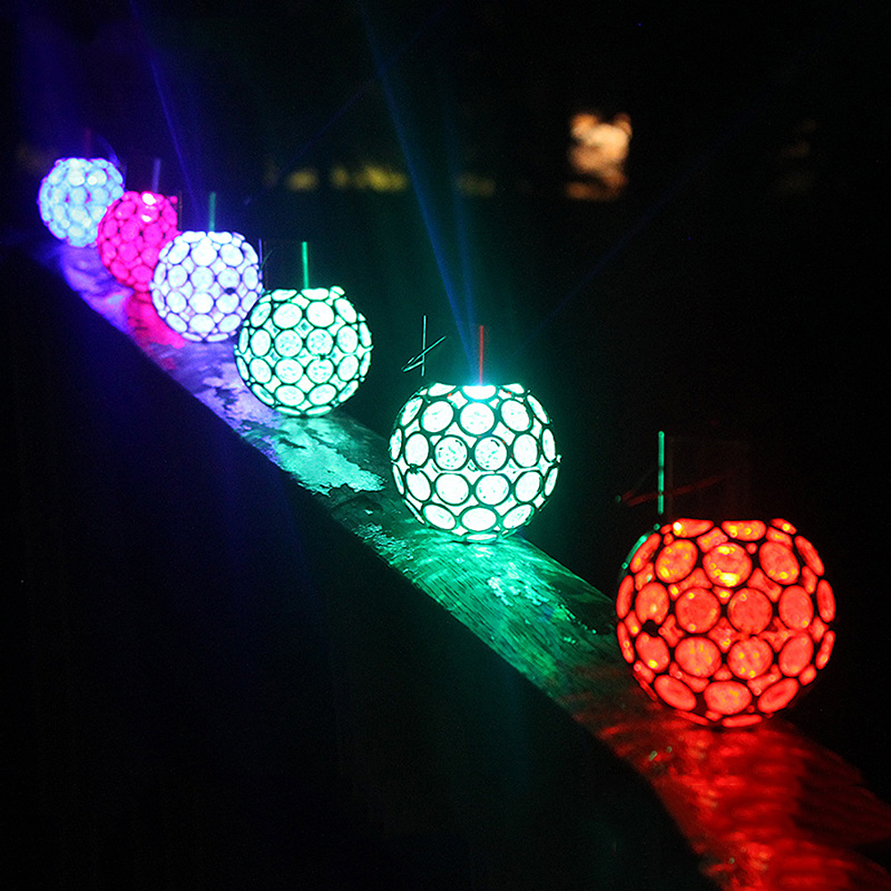 7Colors Changing Solar LED Ball Light Hanging Lamp Chandelier Outdoor Landscape 
