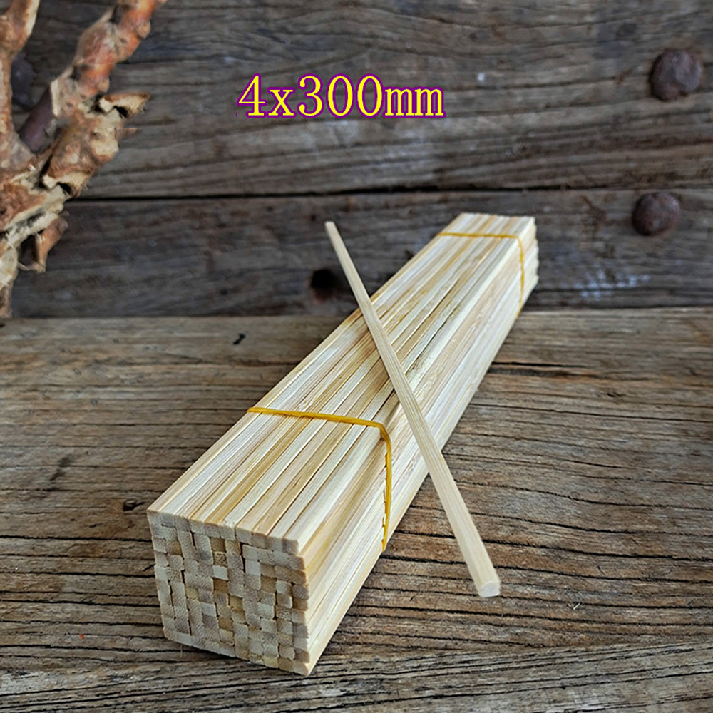 10Pcs Round Nan Bamboo Sticks Rectangle Rod Model DIY Handcrafts Craft Supplies