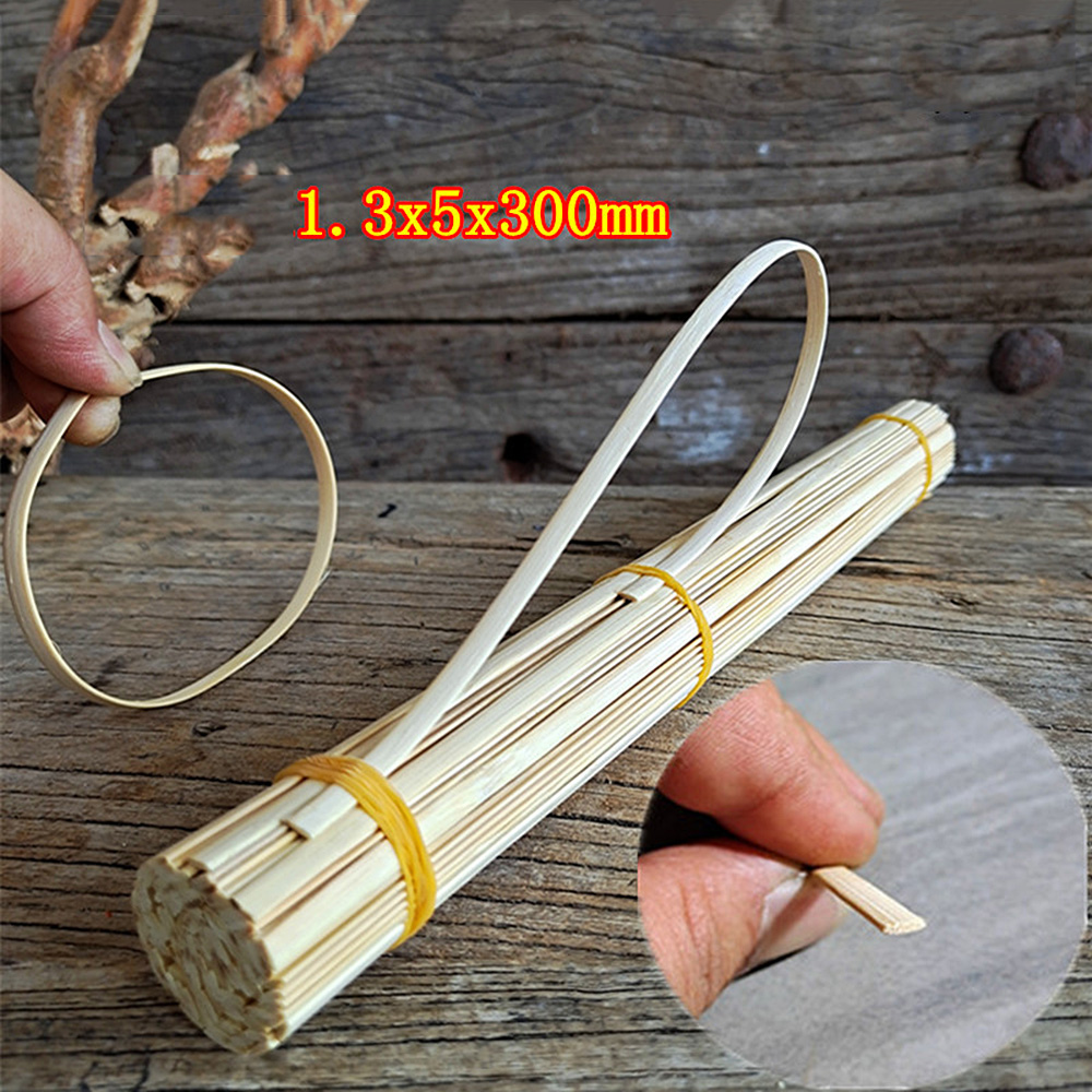 10Pcs Round Nan Bamboo Sticks Rectangle Rod Model DIY Handcrafts Craft Supplies