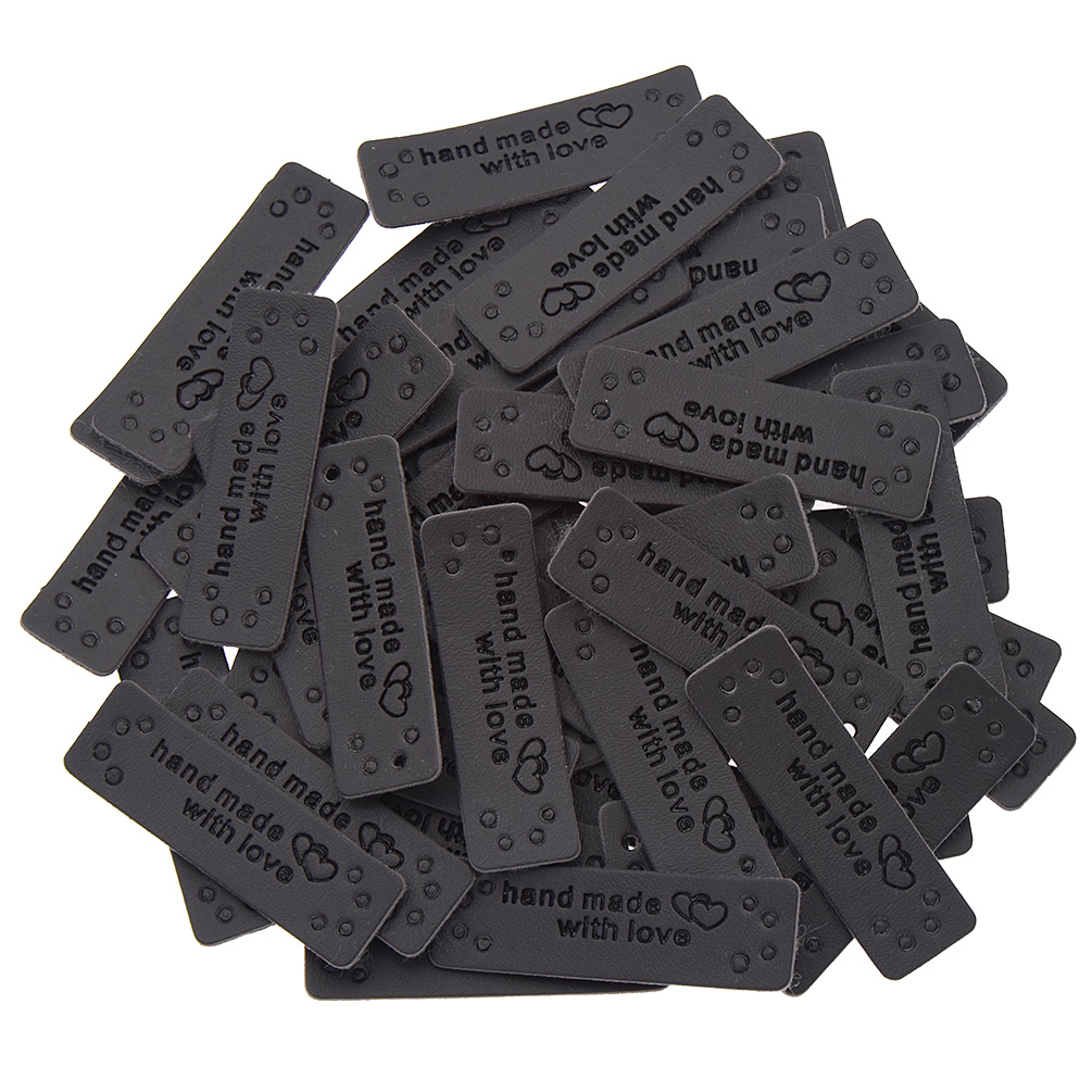 50X Handmade Label Tag Patches PU Leather Bag Clothing Sewing Supplies DIY Craft - Picture 23 of 45