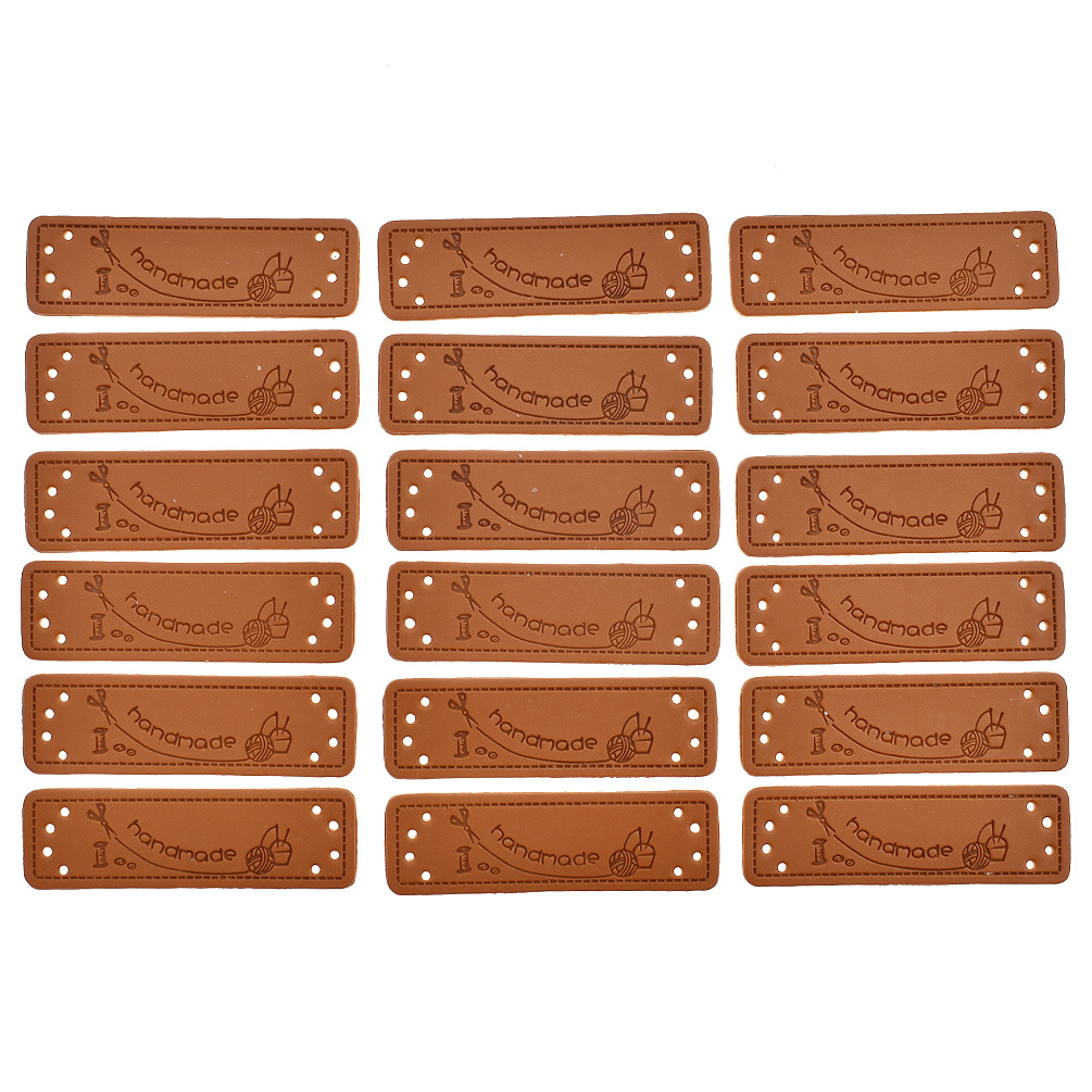 50X Handmade Label Tag Patches PU Leather Bag Clothing Sewing Supplies DIY Craft - Picture 27 of 45