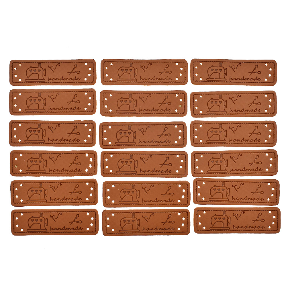 50X Handmade Label Tag Patches PU Leather Bag Clothing Sewing Supplies DIY Craft - Picture 28 of 45