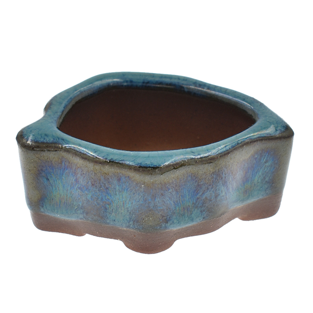 Mini vaso da fiori bonsai cinese ovale smaltata fioriera casa cesti giardino decorazione - Foto 15 di 19