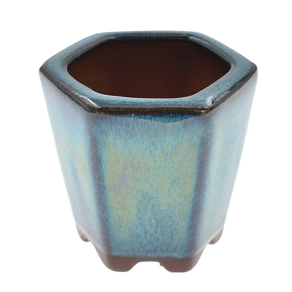 Mini vaso da fiori bonsai cinese ovale smaltata fioriera casa cesti giardino decorazione - Foto 17 di 19