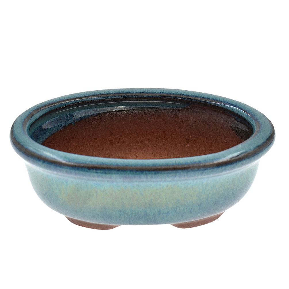 Mini vaso da fiori bonsai cinese ovale smaltata fioriera casa cesti giardino decorazione - Foto 18 di 19