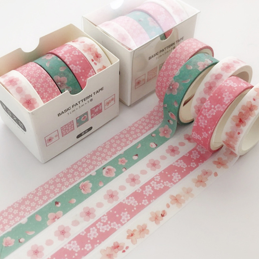 5x Washi Tape Set Masking Tape Cute Stickers School Suppliers Stationery  Art DIY