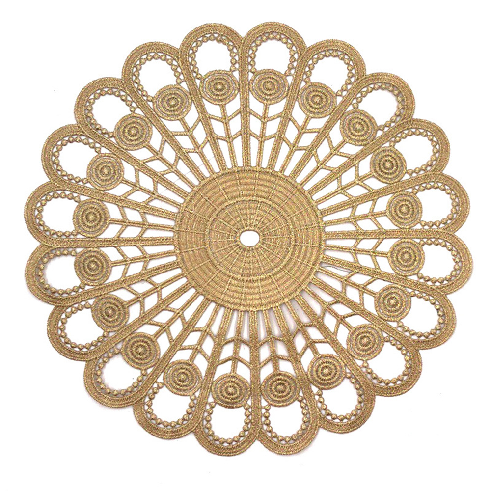 Embroidered Lace Doily Table Mat Hollow Placemat Flower Wedding Party Decor Acc 