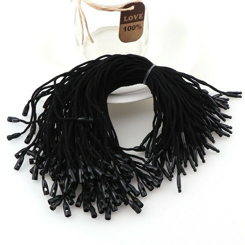 100X Cotton Hang Tag Rope Cord String Snap Lock Pin Garment Label Craft  Supplies
