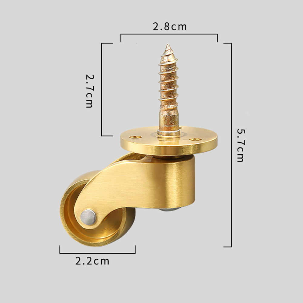 Details about   4X Solid Brass Swivel Caster Wheels Universal 360° Sofa Chair Table Leg Cap DIY