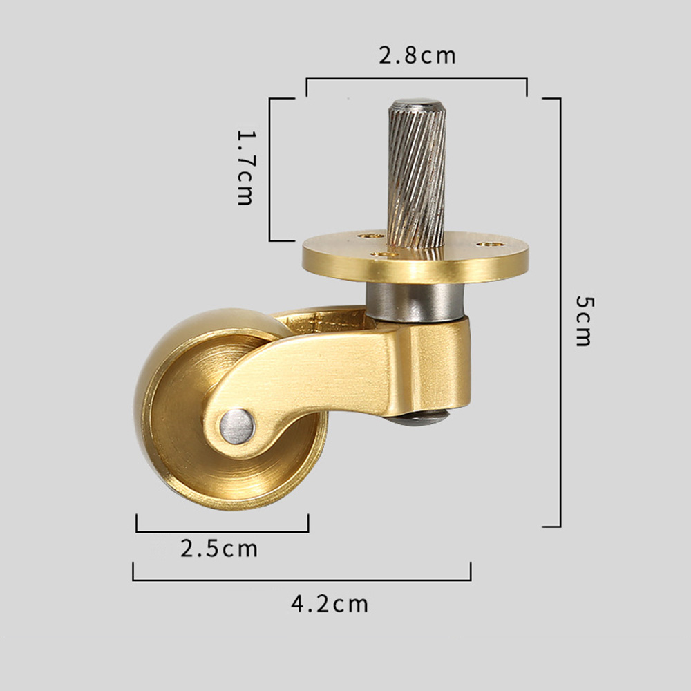 Details about   4X Solid Brass Swivel Caster Wheels Universal 360° Sofa Chair Table Leg Cap DIY