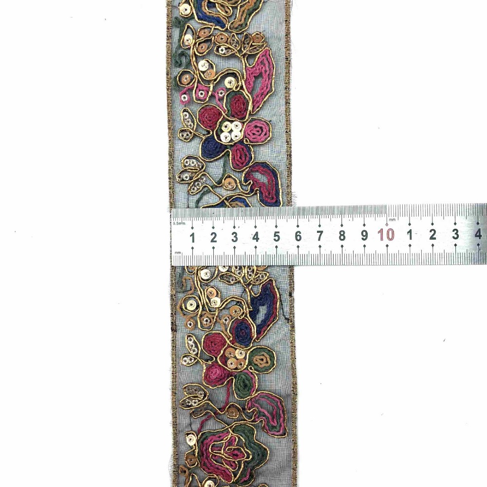 1Yard Embroidered Lace Trim Flower Sew on Ribbon Clothing Sewing Edge Fringe DIY - Picture 13 of 25