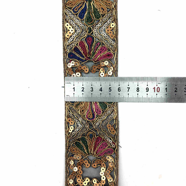 1Yard Embroidered Lace Trim Flower Sew on Ribbon Clothing Sewing Edge Fringe DIY - Picture 14 of 25