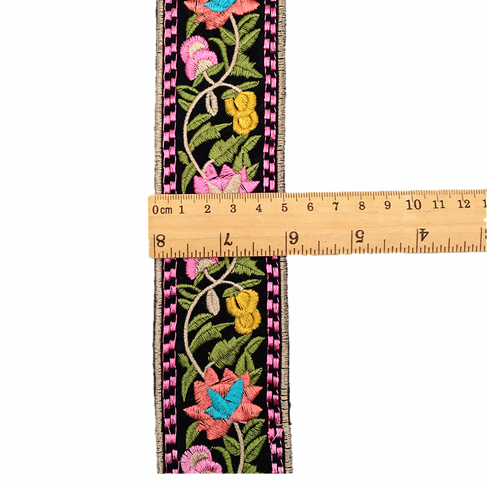 1Yard Embroidered Lace Trim Flower Sew on Ribbon Clothing Sewing Edge Fringe DIY - Picture 17 of 25