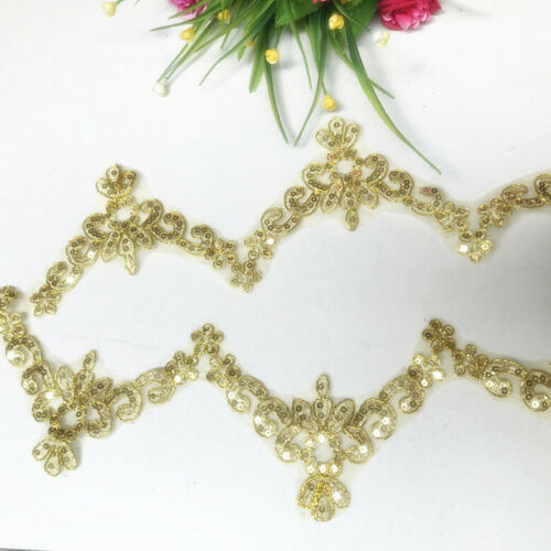 1Yard Embroidered Lace Trim Flower Sew on Ribbon Clothing Sewing Edge Fringe DIY - Picture 22 of 25