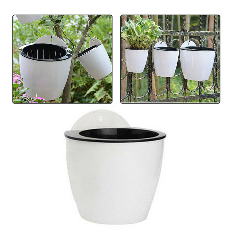 Bloem Lucca 13 In. Black Plastic Self-Watering Hanging Basket Planter LHB1300 - The Home Depot - Foto 9