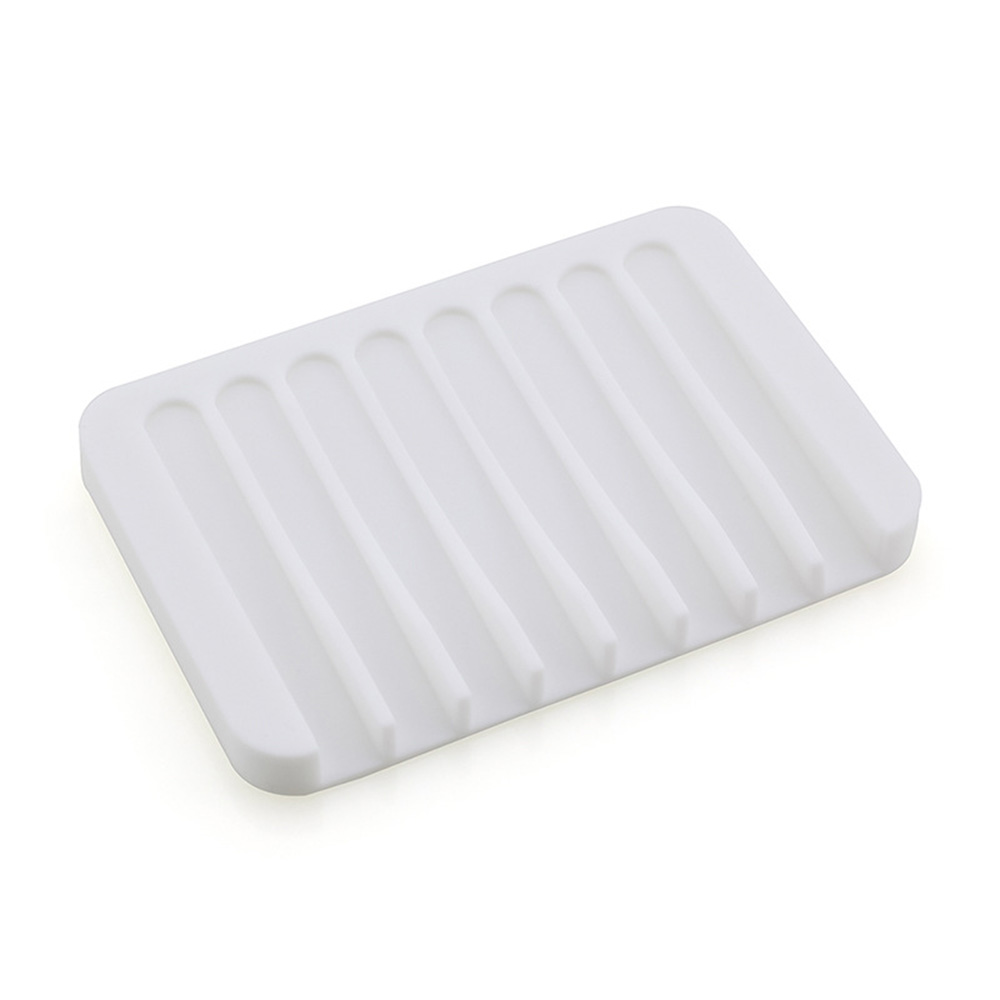 Silicone Soap Dish Holder Non Slip Storage Box Bathroom Shower