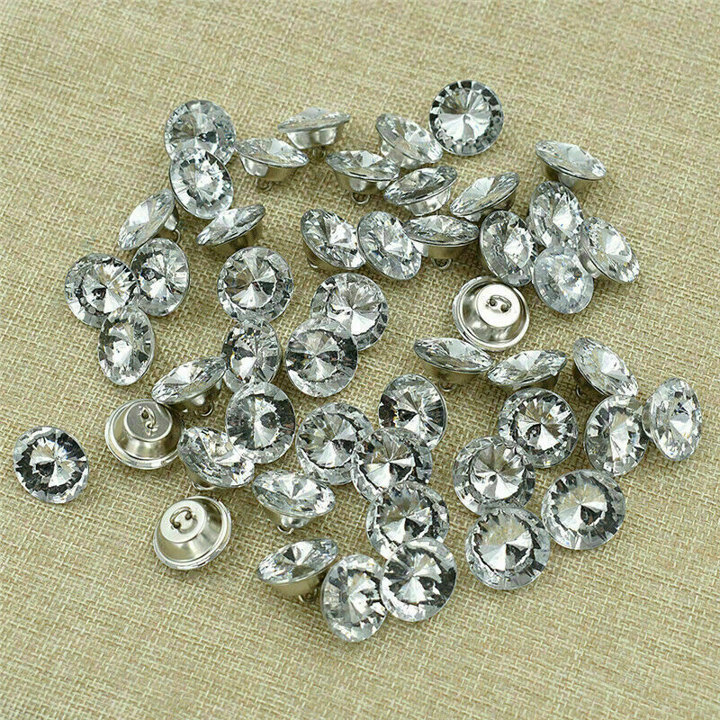 50Pcs Crystal Rhinestone Shank Button Sofa Upholstery Garment Sewing Decor DIY - Picture 11 of 11
