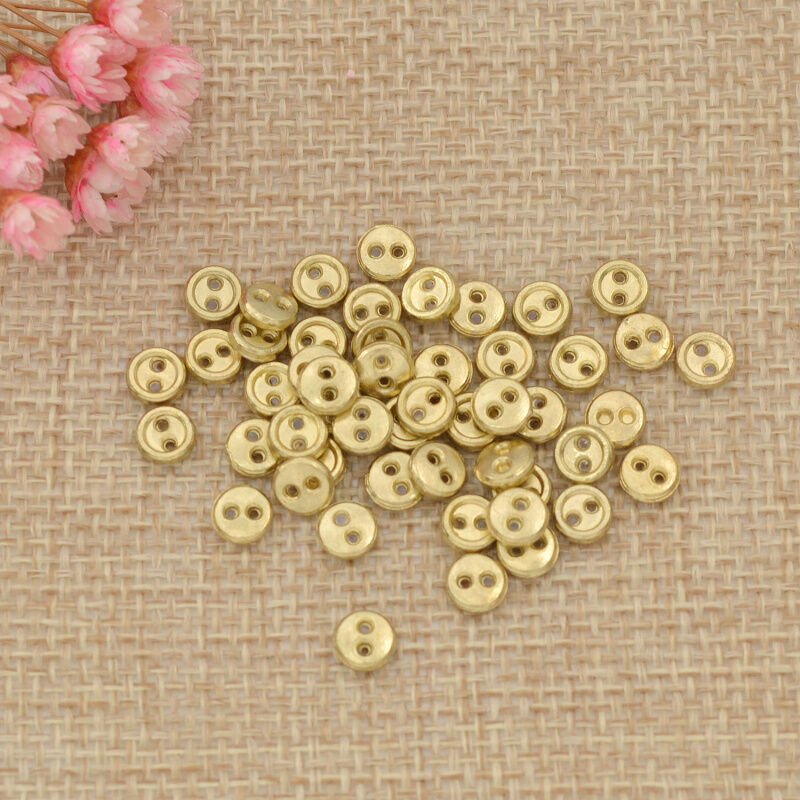 50x Mini Fabric Covered Metal Shank Buttons Buckles Blouses Sewing Craft 2 Color 