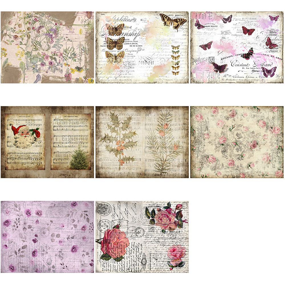 Printable Pink Floral Paper, Background Paper, Vintage Junk