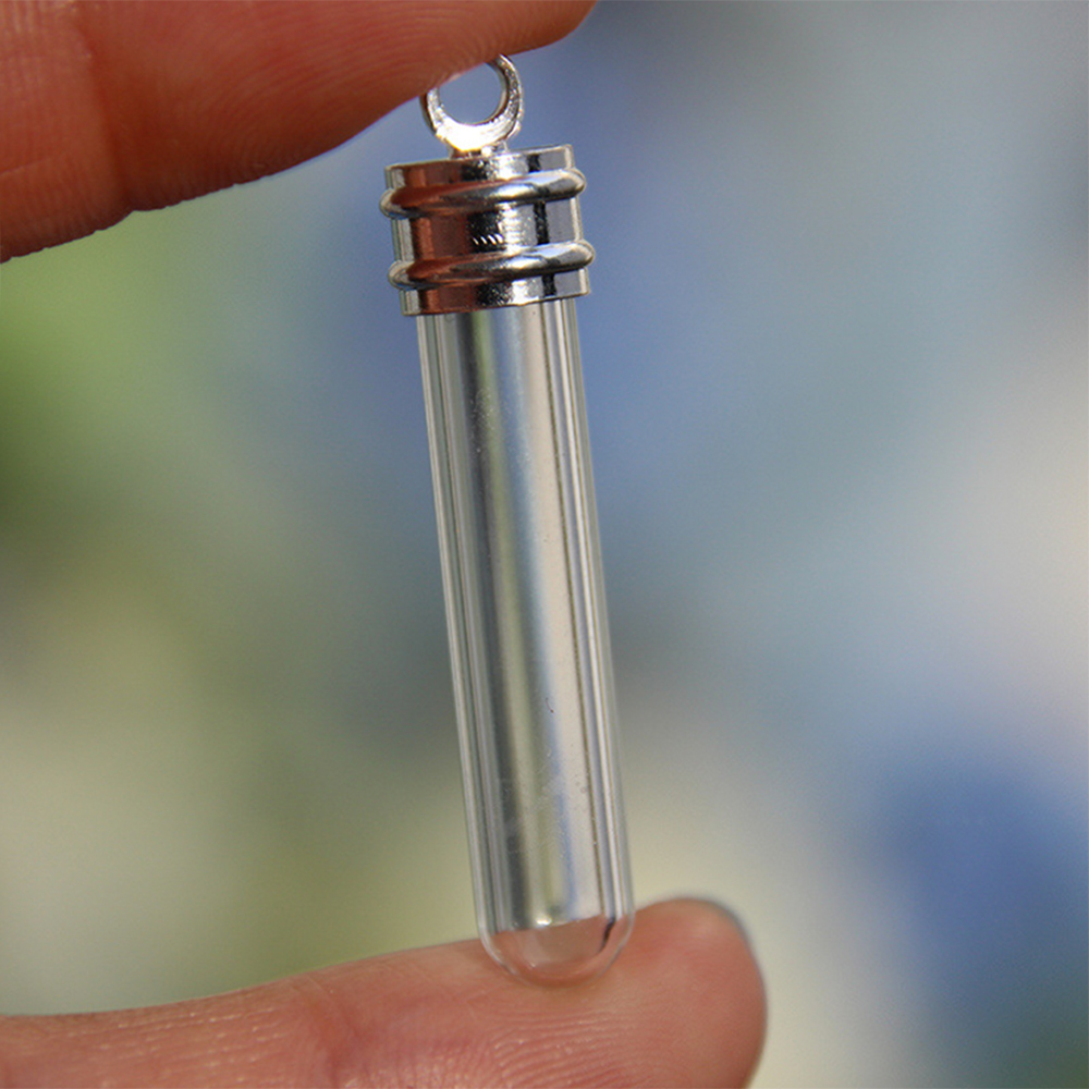10X Clear Mini Empty Glass Bottle Wish Pendant Necklace Vials Jewelry Xmas Craft - Imagen 11 de 16
