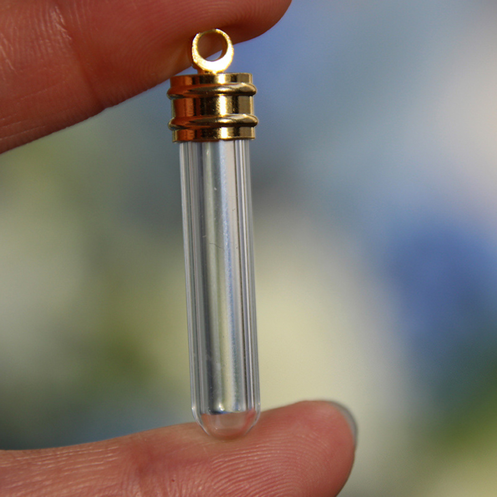 10X Clear Mini Empty Glass Bottle Wish Pendant Necklace Vials Jewelry Xmas Craft - Imagen 12 de 16