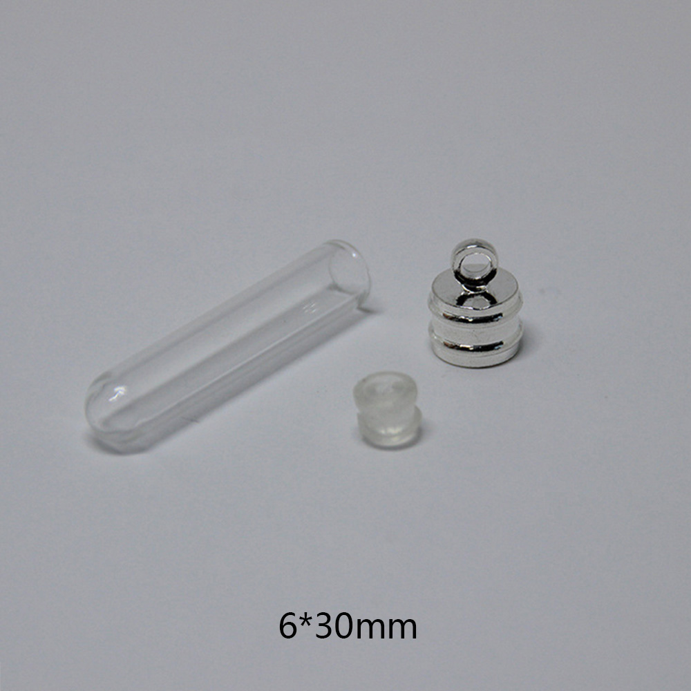 10X Clear Mini Empty Glass Bottle Wish Pendant Necklace Vials Jewelry Xmas Craft - Imagen 14 de 16