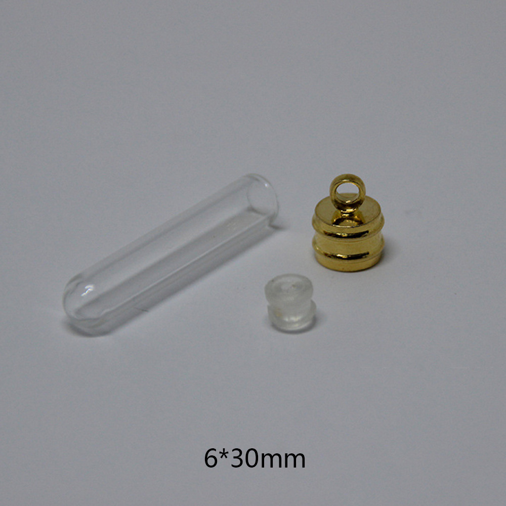 10X Clear Mini Empty Glass Bottle Wish Pendant Necklace Vials Jewelry Xmas Craft - Imagen 15 de 16